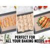 imageZulay Set of 4 Silicone Baking Mat  Macaron Silicone Baking Mats With Preprinted Template Design  Non Stick ampamp Reusable Silicone Baking Sheet  2 Half Size  2 Quarter Size RedGray
