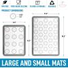 imageZulay Set of 4 Silicone Baking Mat  Macaron Silicone Baking Mats With Preprinted Template Design  Non Stick ampamp Reusable Silicone Baking Sheet  2 Half Size  2 Quarter Size RedGray