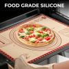 imageZulay Set of 4 Silicone Baking Mat  Macaron Silicone Baking Mats With Preprinted Template Design  Non Stick ampamp Reusable Silicone Baking Sheet  2 Half Size  2 Quarter Size RedRed