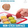 imageZulay Set of 4 Silicone Baking Mat  Macaron Silicone Baking Mats With Preprinted Template Design  Non Stick ampamp Reusable Silicone Baking Sheet  2 Half Size  2 Quarter Size RedRed