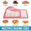 imageZulay Set of 4 Silicone Baking Mat  Macaron Silicone Baking Mats With Preprinted Template Design  Non Stick ampamp Reusable Silicone Baking Sheet  2 Half Size  2 Quarter Size RedRed