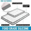 imageZulay Set of 4 Silicone Baking Mat  Macaron Silicone Baking Mats With Preprinted Template Design  Non Stick ampamp Reusable Silicone Baking Sheet  2 Half Size  2 Quarter Size RedGray