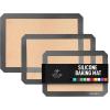 imageZulay Set of 4 Silicone Baking Mat  Macaron Silicone Baking Mats With Preprinted Template Design  Non Stick ampamp Reusable Silicone Baking Sheet  2 Half Size  2 Quarter Size RedDark Gray