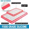 imageZulay Set of 4 Silicone Baking Mat  Macaron Silicone Baking Mats With Preprinted Template Design  Non Stick ampamp Reusable Silicone Baking Sheet  2 Half Size  2 Quarter Size RedRed
