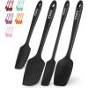 imageZulay 4pcs Silicone Spatula Set  Heat Resistant Silicone Tools for Cooking Baking ampamp Mixing  One Piece Design Spatulas for NonStick Cookware  Durable Stainless Steel Core Purple4 Pack Black