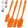 imageZulay 4pcs Silicone Spatula Set  Heat Resistant Silicone Tools for Cooking Baking ampamp Mixing  One Piece Design Spatulas for NonStick Cookware  Durable Stainless Steel Core Purple4 Pack Orange