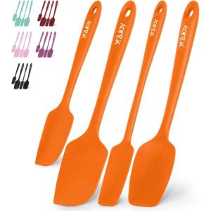 imageZulay 4pcs Silicone Spatula Set  Heat Resistant Silicone Tools for Cooking Baking ampamp Mixing  One Piece Design Spatulas for NonStick Cookware  Durable Stainless Steel Core Purple4 Pack Orange