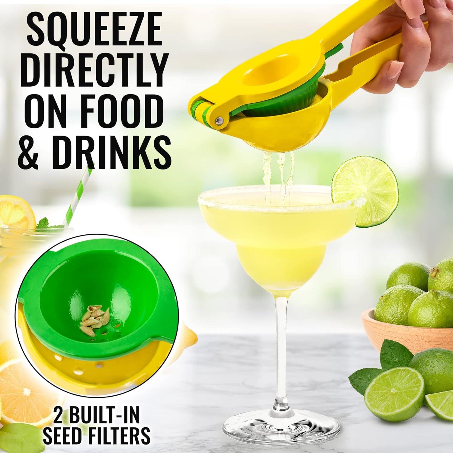 imageZulay Metal 2In1 Lemon Lime Squeezer  Hand Juicer Lemon Squeezer Gets Every Last Drop and Powerful Rechargeable Travel Milk Frother with Case  Froth N Go Compact Handheld Foam Maker