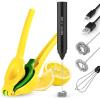 imageZulay Metal 2In1 Lemon Lime Squeezer  Hand Juicer Lemon Squeezer Gets Every Last Drop and Powerful Rechargeable Travel Milk Frother with Case  Froth N Go Compact Handheld Foam Maker