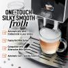 imageZulay Kitchen Automatic Espresso Machine with Grinder ampamp Milk Frother  Fully Automatic Coffee Machine with Touch Screen 4 Customizable Recipes  Coffee Maker with Grinder Built In
