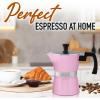 imageZulay Kitchen Classic Stovetop Espresso Maker for Great Flavored Strong Espresso Classic Italian Style 3 Espresso Cup Moka Pot Makes Delicious Coffee Easy to Operate ampamp Quick Cleanup PotElegant Pink