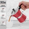 imageZulay Kitchen Classic Stovetop Espresso Maker for Great Flavored Strong Espresso Classic Italian Style 3 Espresso Cup Moka Pot Makes Delicious Coffee Easy to Operate ampamp Quick Cleanup PotCoral Red