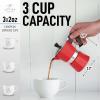 imageZulay Kitchen Classic Stovetop Espresso Maker for Great Flavored Strong Espresso Classic Italian Style 3 Espresso Cup Moka Pot Makes Delicious Coffee Easy to Operate ampamp Quick Cleanup PotRed