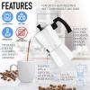 imageZulay Kitchen Classic Stovetop Espresso Maker for Great Flavored Strong Espresso Classic Italian Style 3 Espresso Cup Moka Pot Makes Delicious Coffee Easy to Operate ampamp Quick Cleanup PotBlizzard White