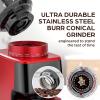 imageZulay Kitchen Espresso Grinder  Burr Coffee Grinder Electric  Espresso Bean Grinder ampamp Coffee Bean Grinder  Commercial Coffee Grinder Espresso  Burr Grinder Espresso Coffee Grinder  RedRed