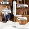 imageZulay Kitchen Powerful Milk Frother Wand  Mini Milk Frother Handheld Stainless Steel  Battery Operated Drink Mixer for Coffee Lattes Cappuccino Matcha  Froth Mate Milk Frother Gift  WhiteBlizzard White