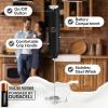 imageZulay Kitchen Powerful Milk Frother Wand  Mini Milk Frother Handheld Stainless Steel  Battery Operated Drink Mixer for Coffee Lattes Cappuccino Matcha  Froth Mate Milk Frother Gift  WhiteBlack Silver  2B