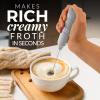 imageZulay Kitchen Powerful Milk Frother Wand  Mini Milk Frother Handheld Stainless Steel  Battery Operated Drink Mixer for Coffee Lattes Cappuccino Matcha  Froth Mate Milk Frother Gift  WhiteGray  2B