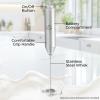 imageZulay Kitchen Powerful Milk Frother Wand  Mini Milk Frother Handheld Stainless Steel  Battery Operated Drink Mixer for Coffee Lattes Cappuccino Matcha  Froth Mate Milk Frother Gift  WhiteMatte Silver