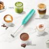 imageZulay Kitchen Powerful Milk Frother Wand  Mini Milk Frother Handheld Stainless Steel  Battery Operated Drink Mixer for Coffee Lattes Cappuccino Matcha  Froth Mate Milk Frother Gift  WhiteCool Teal