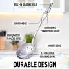 imageZulay Kitchen Stainless Steel Slotted Serving Spoon  Large Frying Spoon Skimmer  Durable Utensil with Ergonomic Easy to Use Handle  Easy to Clean Perfect for at Home Cooks ampamp Chefs  145Draining Spoon