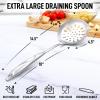 imageZulay Kitchen Stainless Steel Slotted Serving Spoon  Large Frying Spoon Skimmer  Durable Utensil with Ergonomic Easy to Use Handle  Easy to Clean Perfect for at Home Cooks ampamp Chefs  145Draining Spoon