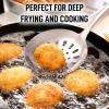 imageZulay Kitchen Stainless Steel Slotted Serving Spoon  Large Frying Spoon Skimmer  Durable Utensil with Ergonomic Easy to Use Handle  Easy to Clean Perfect for at Home Cooks ampamp Chefs  145Draining Spoon