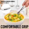 imageZulay Kitchen Stainless Steel Slotted Serving Spoon  Large Frying Spoon Skimmer  Durable Utensil with Ergonomic Easy to Use Handle  Easy to Clean Perfect for at Home Cooks ampamp Chefs  145Cooking Spoon