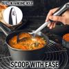 imageZulay Kitchen Stainless Steel Slotted Serving Spoon  Large Frying Spoon Skimmer  Durable Utensil with Ergonomic Easy to Use Handle  Easy to Clean Perfect for at Home Cooks ampamp Chefs  145Black Handle