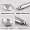 imageZulay Kitchen Stainless Steel Slotted Serving Spoon  Large Frying Spoon Skimmer  Durable Utensil with Ergonomic Easy to Use Handle  Easy to Clean Perfect for at Home Cooks ampamp Chefs  145Draining Spoon