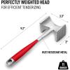 imageZulay Professional Meat Tenderizer Tool  Dual Sided Meat Mallet Pounder With Comfort Grip Handle  Heavy Duty Meat Hammer Tenderizer  Meat Tenderizer Mallet ampamp Meat Pounder  10 RedRed