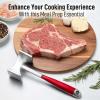 imageZulay Professional Meat Tenderizer Tool  Dual Sided Meat Mallet Pounder With Comfort Grip Handle  Heavy Duty Meat Hammer Tenderizer  Meat Tenderizer Mallet ampamp Meat Pounder  10 RedRed