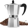 imageZulay Kitchen Classic Stovetop Espresso Maker for Great Flavored Strong Espresso Classic Italian Style 3 Espresso Cup Moka Pot Makes Delicious Coffee Easy to Operate ampamp Quick Cleanup PotPolished Silver