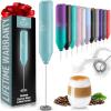 imageZulay Kitchen Powerful Milk Frother Wand  Mini Milk Frother Handheld Stainless Steel  Battery Operated Drink Mixer for Coffee Lattes Cappuccino Matcha  Froth Mate Milk Frother Gift  WhiteFresh Mint