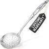 imageZulay Kitchen Stainless Steel Slotted Serving Spoon  Large Frying Spoon Skimmer  Durable Utensil with Ergonomic Easy to Use Handle  Easy to Clean Perfect for at Home Cooks ampamp Chefs  145Draining Spoon
