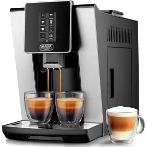imageZulay Kitchen Automatic Espresso Machine with Grinder ampamp Milk Frother  Fully Automatic Coffee Machine with Touch Screen 4 Customizable Recipes  Coffee Maker with Grinder Built In