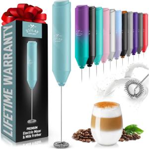 imageZulay Kitchen Powerful Milk Frother Wand  Mini Milk Frother Handheld Stainless Steel  Battery Operated Drink Mixer for Coffee Lattes Cappuccino Matcha  Froth Mate Milk Frother Gift  WhiteFresh Mint