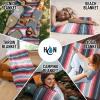 imageHydration Nation Authentic Large Handwoven Mexican Striped Throw Blanket  Soft Durable EcoFriendly  70quotx50quot  AzureAzure