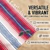 imageHydration Nation Authentic Large Handwoven Mexican Striped Throw Blanket  Soft Durable EcoFriendly  70quotx50quot  AzureCoral
