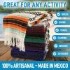 imageHydration Nation Authentic Large Handwoven Mexican Striped Throw Blanket  Soft Durable EcoFriendly  70quotx50quot  AzureKing Blue