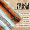imageHydration Nation Authentic Large Handwoven Mexican Striped Throw Blanket  Soft Durable EcoFriendly  70quotx50quot  AzureMint Orange