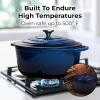 imageZulay Kitchen 6 Quart Enameled Cast Iron Dutch Oven with Lid  Premium Durability ampamp Oven Safe up to 500F  Heavy Duty Cookware Perfect for Bread Baking Stews Braising ampamp Roasting  RedSapphire Blue