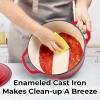 imageZulay Kitchen 6 Quart Enameled Cast Iron Dutch Oven with Lid  Premium Durability ampamp Oven Safe up to 500F  Heavy Duty Cookware Perfect for Bread Baking Stews Braising ampamp Roasting  RedRuby Red