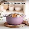 imageZulay Kitchen 6 Quart Enameled Cast Iron Dutch Oven with Lid  Premium Durability ampamp Oven Safe up to 500F  Heavy Duty Cookware Perfect for Bread Baking Stews Braising ampamp Roasting  RedPink