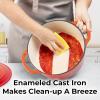 imageZulay Kitchen 6 Quart Enameled Cast Iron Dutch Oven with Lid  Premium Durability ampamp Oven Safe up to 500F  Heavy Duty Cookware Perfect for Bread Baking Stews Braising ampamp Roasting  RedFire Opal