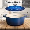 imageZulay Kitchen 6 Quart Enameled Cast Iron Dutch Oven with Lid  Premium Durability ampamp Oven Safe up to 500F  Heavy Duty Cookware Perfect for Bread Baking Stews Braising ampamp Roasting  RedSapphire Blue