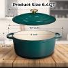 imageZulay Kitchen 6 Quart Enameled Cast Iron Dutch Oven with Lid  Premium Durability ampamp Oven Safe up to 500F  Heavy Duty Cookware Perfect for Bread Baking Stews Braising ampamp Roasting  RedEmerald