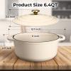 imageZulay Kitchen 6 Quart Enameled Cast Iron Dutch Oven with Lid  Premium Durability ampamp Oven Safe up to 500F  Heavy Duty Cookware Perfect for Bread Baking Stews Braising ampamp Roasting  RedIvory