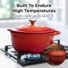 imageZulay Kitchen 6 Quart Enameled Cast Iron Dutch Oven with Lid  Premium Durability ampamp Oven Safe up to 500F  Heavy Duty Cookware Perfect for Bread Baking Stews Braising ampamp Roasting  RedFire Opal