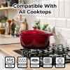 imageZulay Kitchen 6 Quart Enameled Cast Iron Dutch Oven with Lid  Premium Durability ampamp Oven Safe up to 500F  Heavy Duty Cookware Perfect for Bread Baking Stews Braising ampamp Roasting  RedRuby Red
